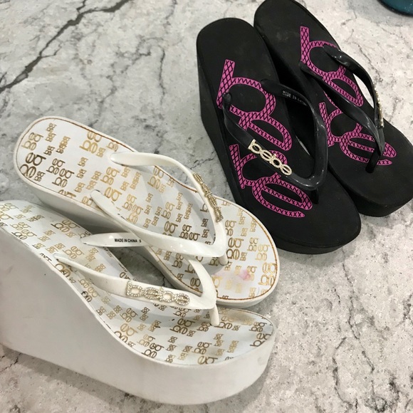 bebe wedge shoes